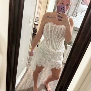Short sexy white bridal dress